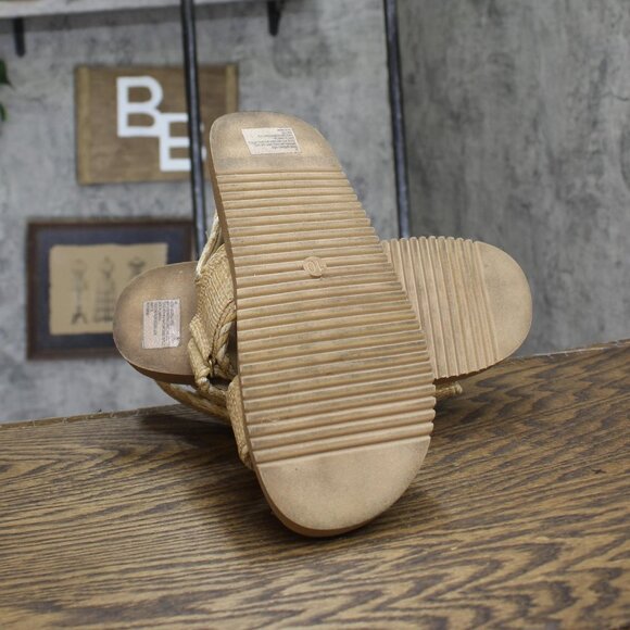 A New Day Womens Tilly Raffia Platform Footbed Sandals 92611752 Tan Brown 10M - Picture 5 of 10